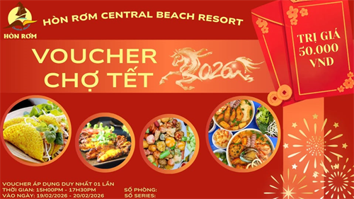Tết 𝟐𝟎𝟐𝟔 – CHỢ ẨM THỰC XUÂN BÊN HÒN RƠM CENTRAL BEACH